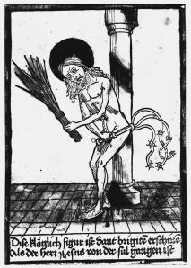 Figure  3. Christ as Man of Sorrows, artist unknown, 15th century woodcut. 
